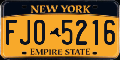 NY license plate FJO5216
