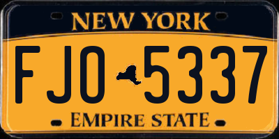 NY license plate FJO5337