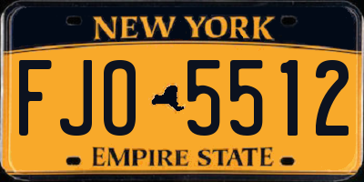 NY license plate FJO5512
