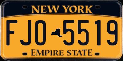 NY license plate FJO5519