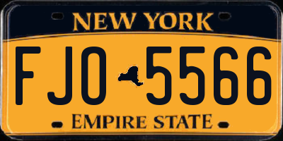 NY license plate FJO5566