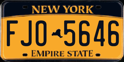 NY license plate FJO5646