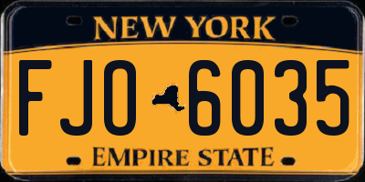 NY license plate FJO6035