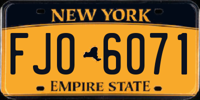 NY license plate FJO6071