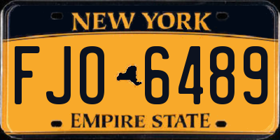 NY license plate FJO6489