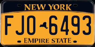 NY license plate FJO6493