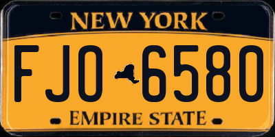 NY license plate FJO6580