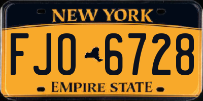 NY license plate FJO6728