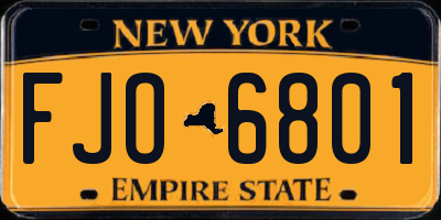 NY license plate FJO6801