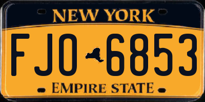NY license plate FJO6853