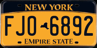 NY license plate FJO6892