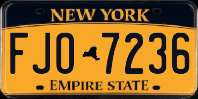 NY license plate FJO7236
