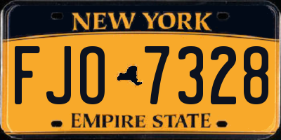 NY license plate FJO7328