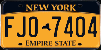 NY license plate FJO7404