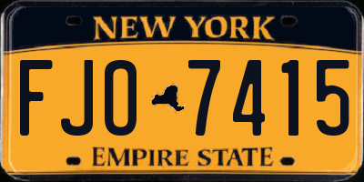 NY license plate FJO7415
