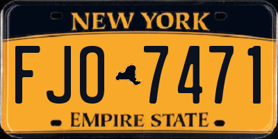 NY license plate FJO7471