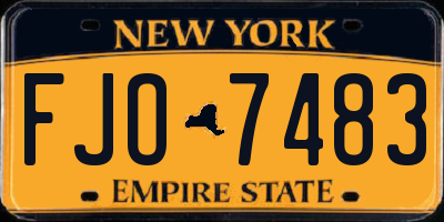 NY license plate FJO7483