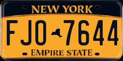NY license plate FJO7644