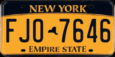 NY license plate FJO7646