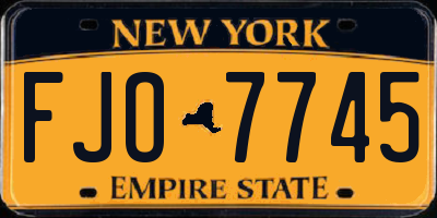 NY license plate FJO7745