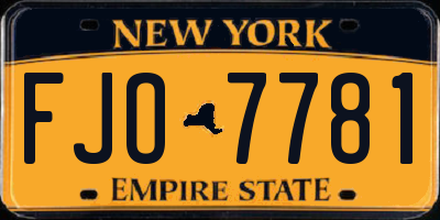 NY license plate FJO7781