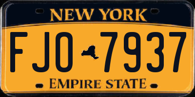 NY license plate FJO7937