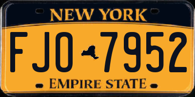 NY license plate FJO7952