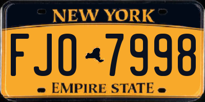 NY license plate FJO7998