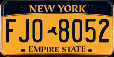 NY license plate FJO8052