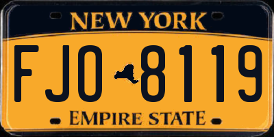 NY license plate FJO8119