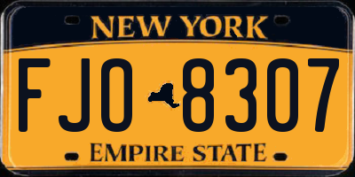 NY license plate FJO8307