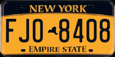 NY license plate FJO8408