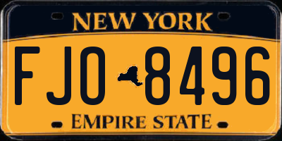 NY license plate FJO8496