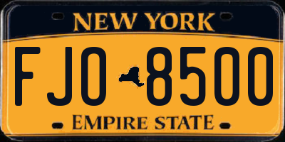 NY license plate FJO8500