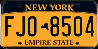 NY license plate FJO8504