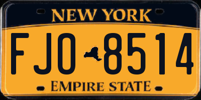 NY license plate FJO8514
