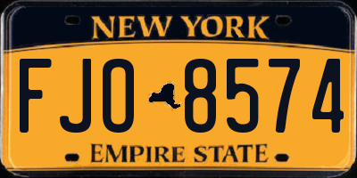 NY license plate FJO8574