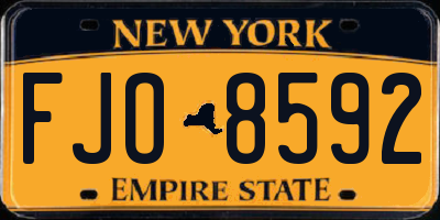 NY license plate FJO8592