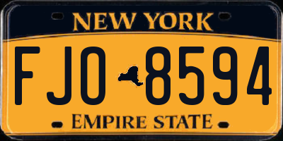 NY license plate FJO8594