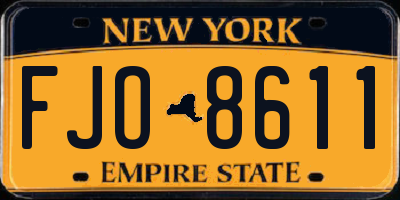 NY license plate FJO8611