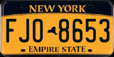 NY license plate FJO8653