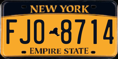 NY license plate FJO8714