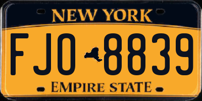 NY license plate FJO8839