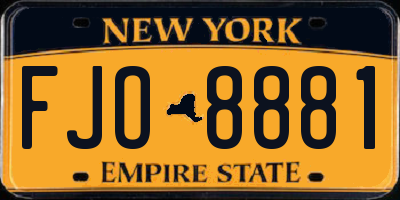 NY license plate FJO8881