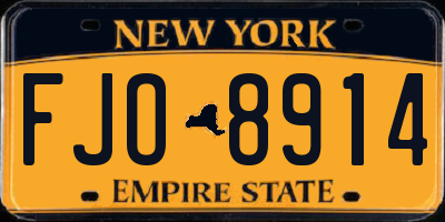 NY license plate FJO8914