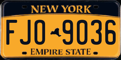 NY license plate FJO9036