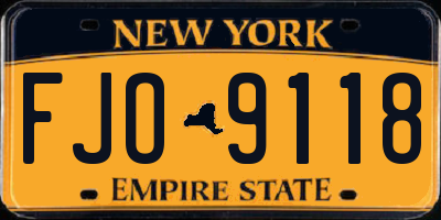 NY license plate FJO9118