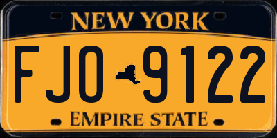 NY license plate FJO9122