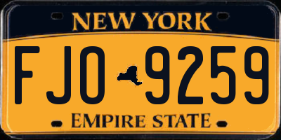 NY license plate FJO9259