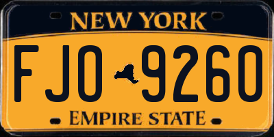 NY license plate FJO9260